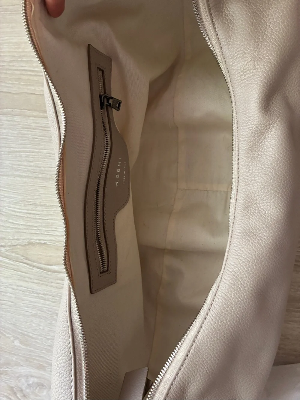M.Gemi- The Eleonora, Oyster tumbled leather large boho bag